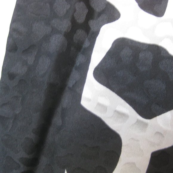 Black Gray Scarf animal print jacquard 34" square Lion Leopard - Picture 5 of 5